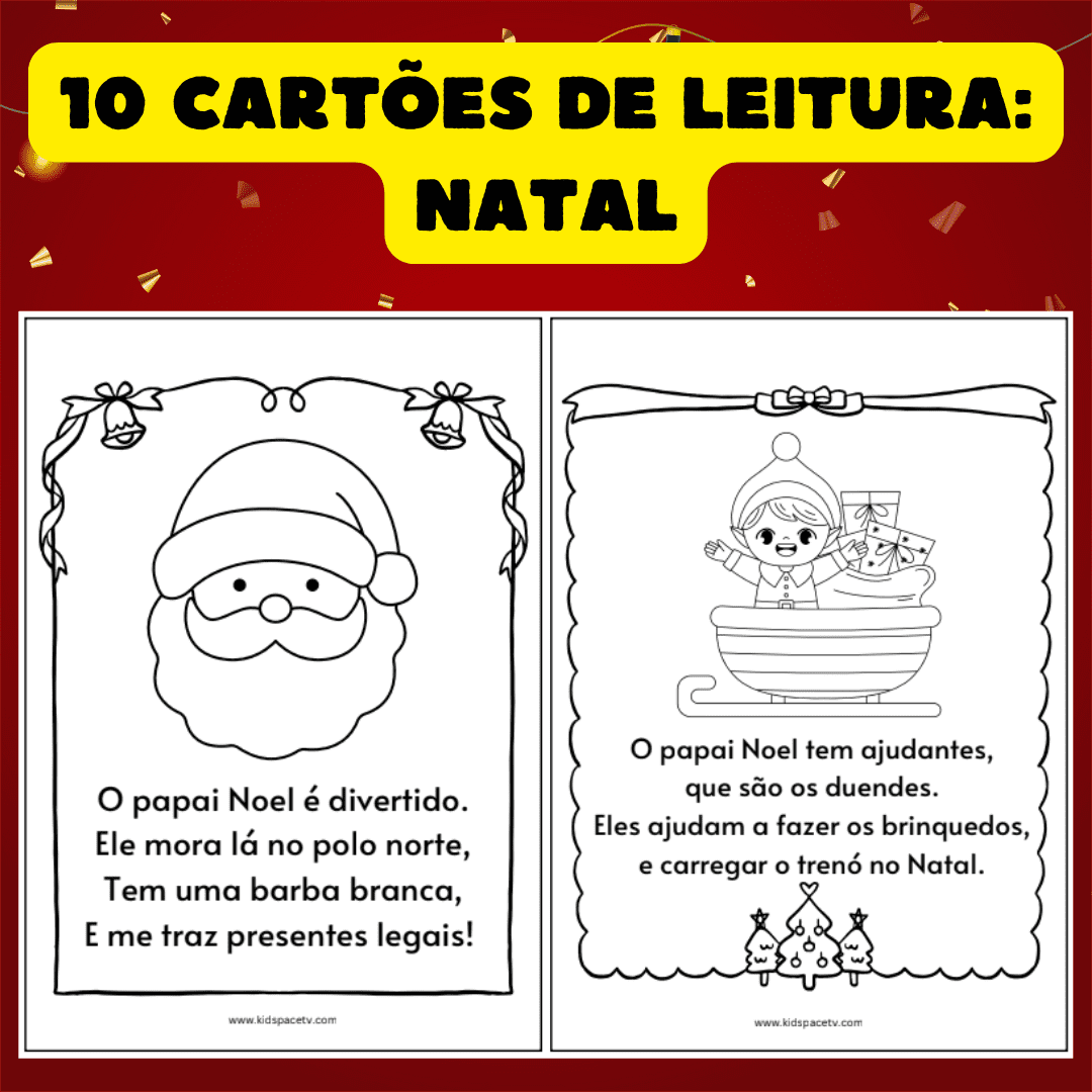 10 cartões de leitura: Natal