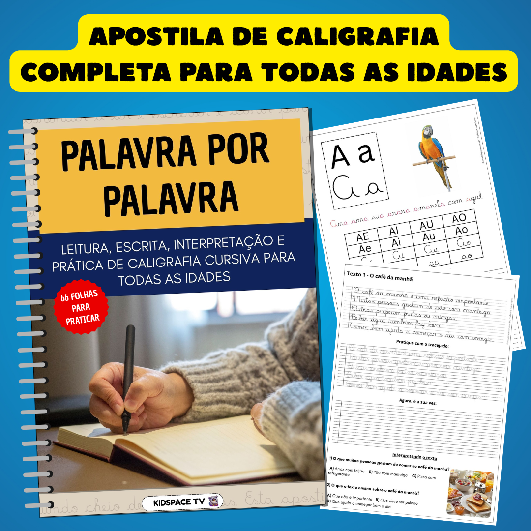 📘 Apostila de Alfabetização em Letra Cursiva para todas as idades