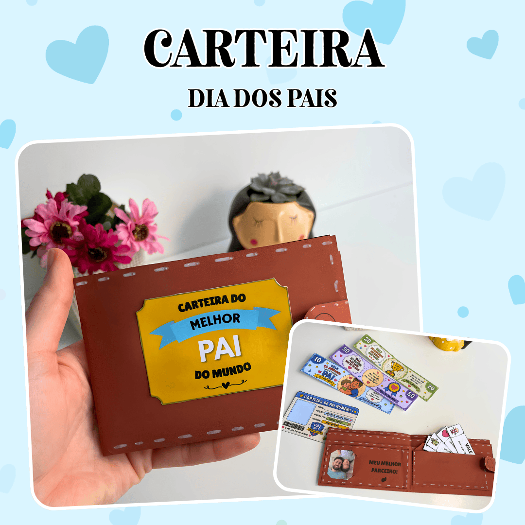 💙 Carteira para o Papai | Presente Interativo para o Dia dos Pais
