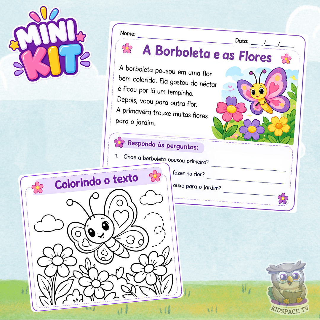 🌷 Mini Kit 02 • Primavera: Leitura + Colorindo o Texto